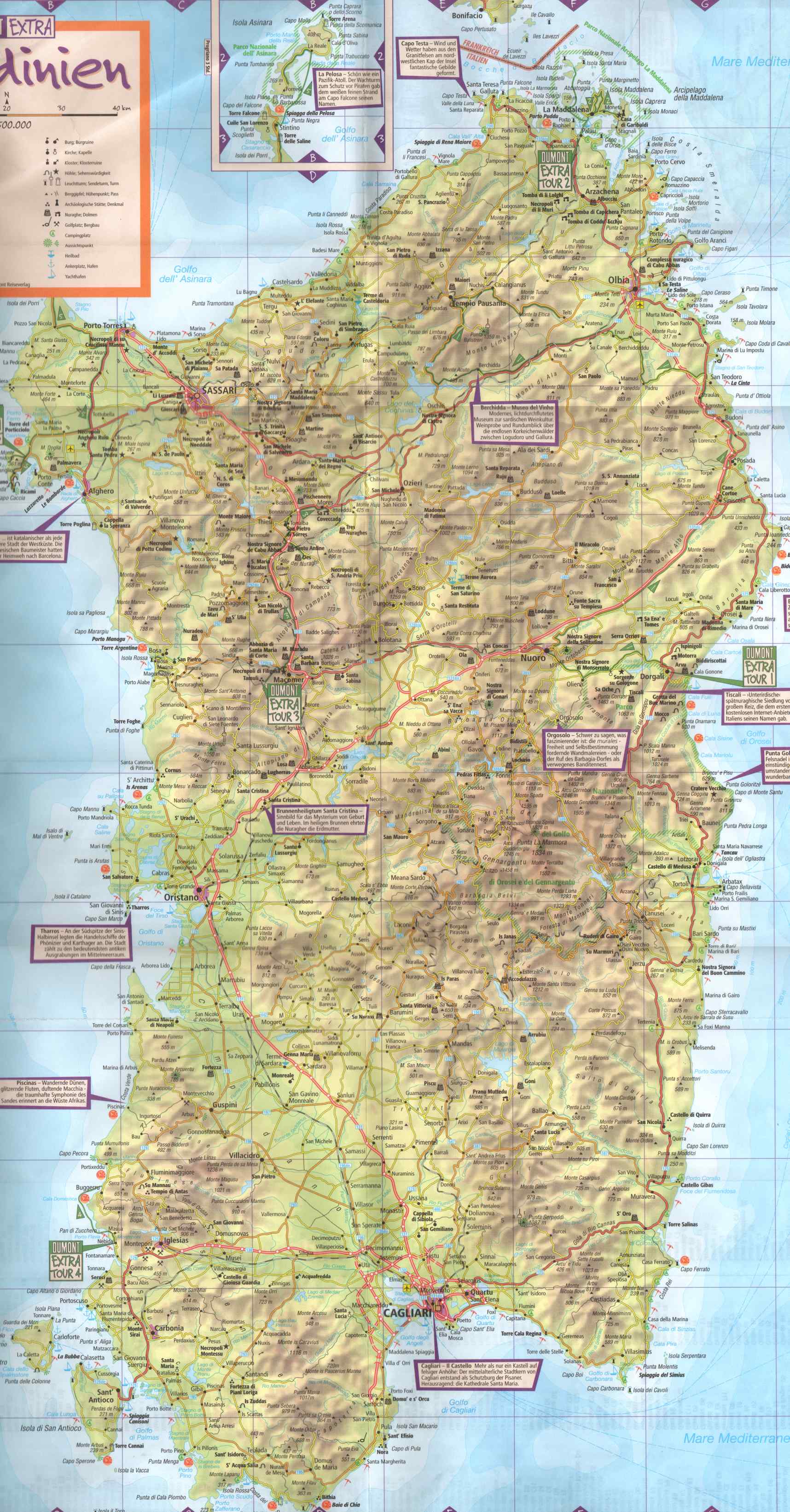 Karte Sardinien